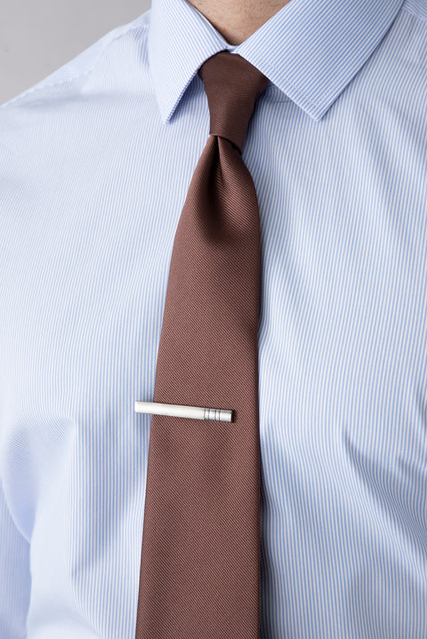 Silver-Colored Boxed Tie Clip