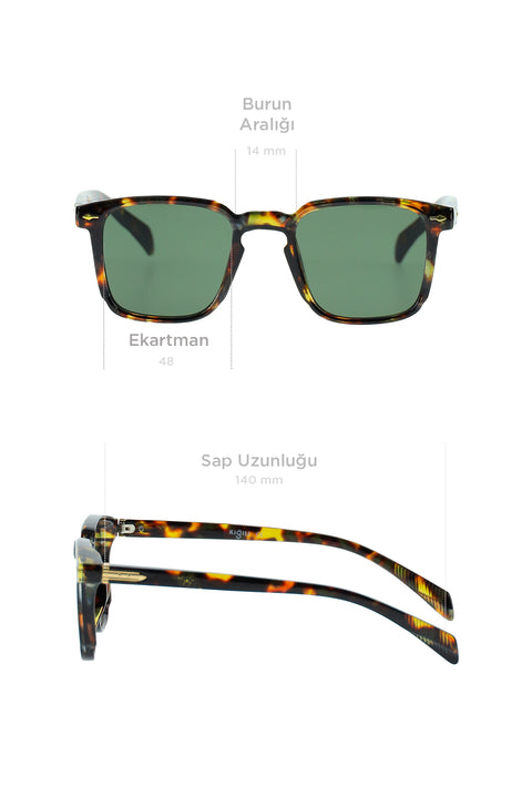 Siyah UV400 Korumalı Kemik Çerçeve Erkek Güneş Gözlüğü