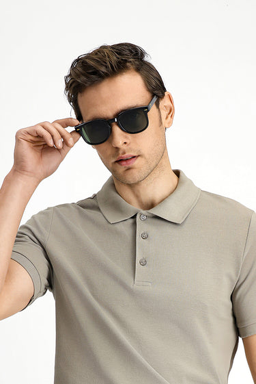 Siyah UV400 Korumalı Kemik Çerçeve Erkek Güneş Gözlüğü