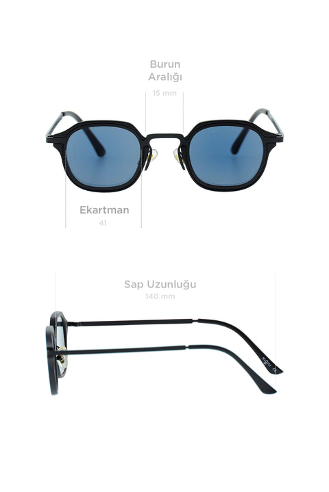 Siyah UV400 Korumalı Metal Çerçeve Erkek Güneş Gözlüğü