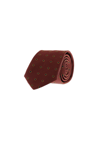 Orta Kahve Desenli Kravat