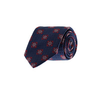 Koyu Kırmızı Çiçek Desenli Kravat