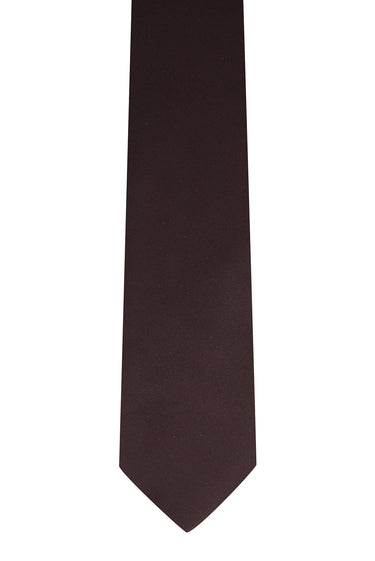 Koyu Bordo Düz Saten Kravat