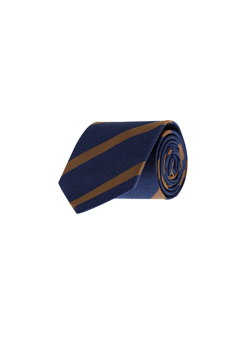 Orta Lacivert Desenli Kravat