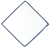 White and Navy Plain Handkerchief