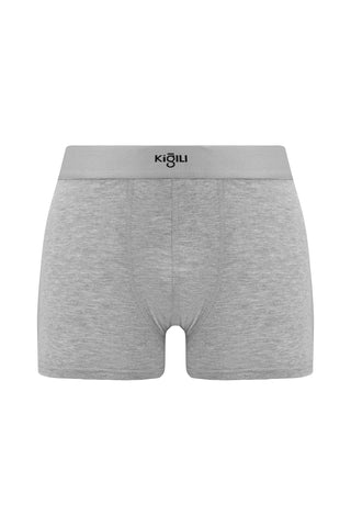 Orta Gri Melanj 3'lü Pamuklu Likral? Rahat Esnek Boxer Seti-Ki??l?