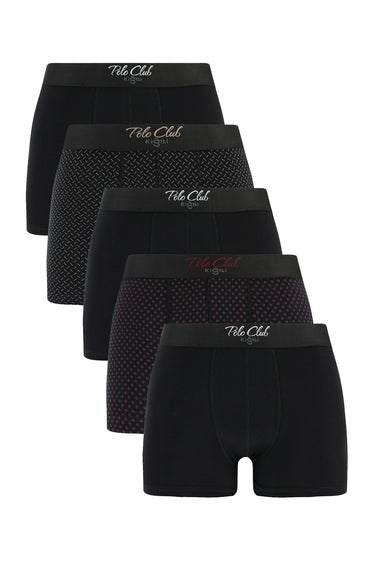 Siyah 5'li Pamuklu Boxer Seti