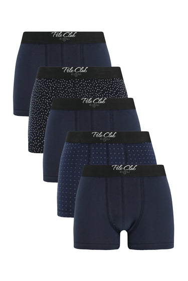Lacivert 5'li Pamuklu Boxer Seti