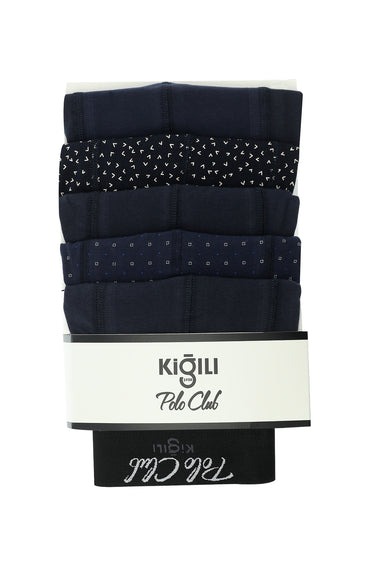 Lacivert 5'li Pamuklu Boxer Seti