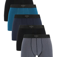 Multi-Colored Premium 5-Pack Cotton Lycra Comfortable Flexible Boxer Set (Groom's Trousseau - Dowry Set)