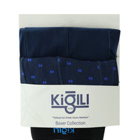 İndigo 2'li Desenli Pamuklu Boxer Seti