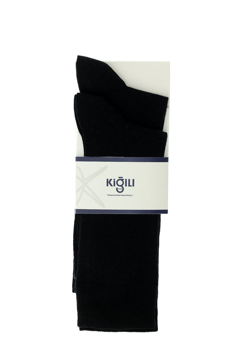 Black 2-Pack Plain Cotton Socks Set