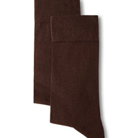 Medium Brown 2-Pack Cotton Lycra Flexible Plain Sock Set