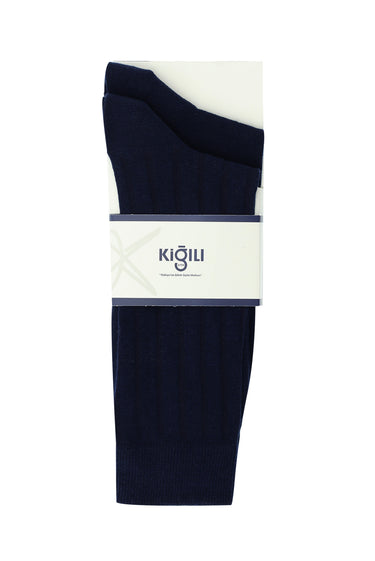 Lacivert 2'li Desenli Pamuklu Çorap Seti