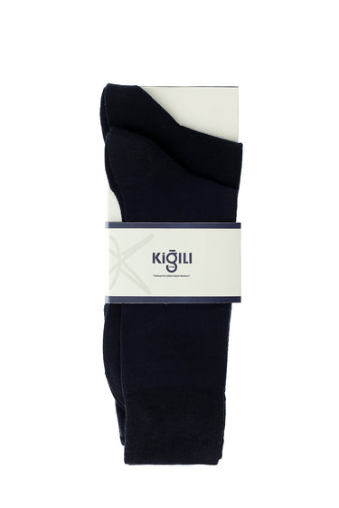 Lacivert 2'li Pamuklu Desenli Çorap Seti