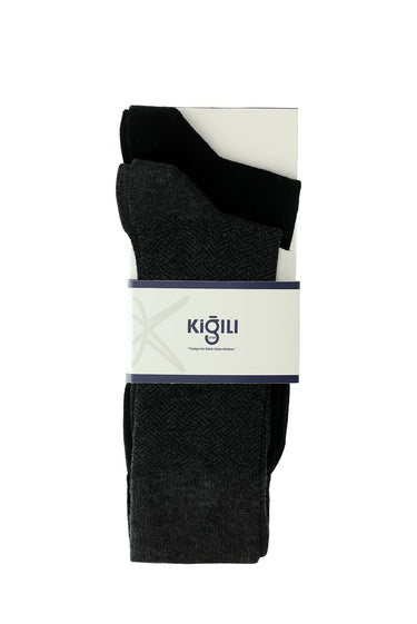 Açık Antrasit Melanj 2li Puantiyeli Çorap