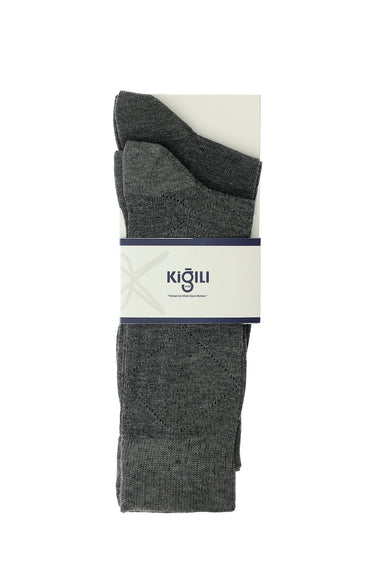 Açık Antrasit Melanj 2li Puantiyeli Çorap