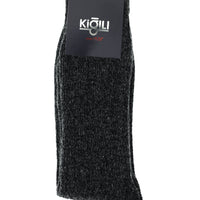 Black Single Wool Patterned Sock