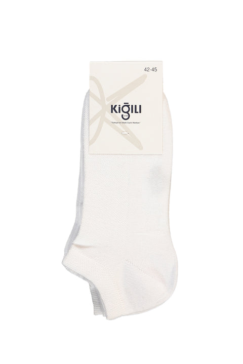White 2-Pack Cotton Lycra Comfortable Stretchy Patterned Sports Socks Set