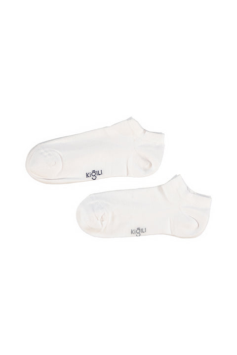 White 2-Pack Cotton Lycra Comfortable Stretchy Patterned Sports Socks Set