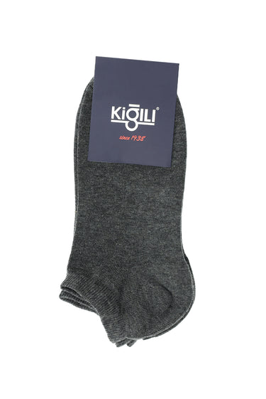 Orta Füme 2'li Pamuklu Spor Çorap Seti