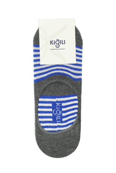 Orta Füme 2'li Desenli Loafer Pamuklu Çorap Seti