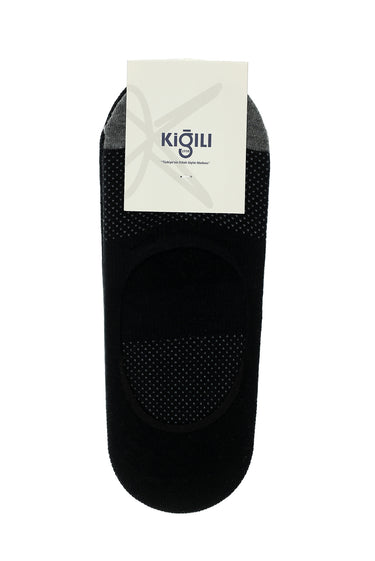 Siyah 2'li Pamuklu Desenli Loafer Çorap Seti