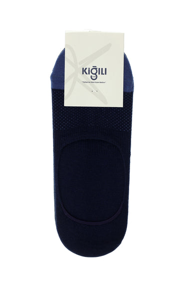 Lacivert 2'li Pamuklu Desenli Loafer Çorap Seti