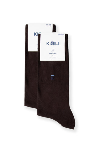 Koyu Kahve Likralı Esnek Spor Örgü Kemer & 2'li Bambu Çorap Hediye Kutulu Set