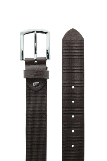 Koyu Kahve Spor Desenli Kemer