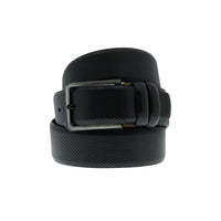 Siyah Klasik Desenli Deri Kemer