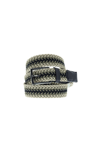 Orta Bej Örgü Desenli Spor Kemer