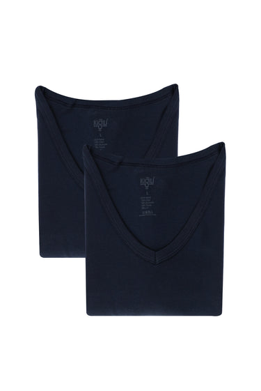 Koyu Lacivert 2'li V Yaka Pamuk Atlet
