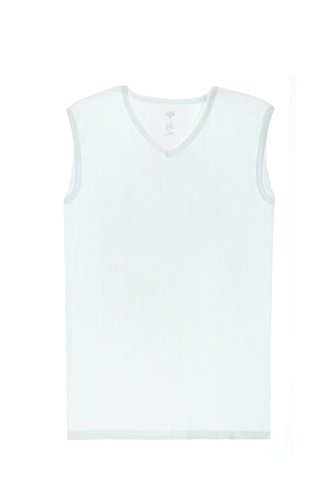 Beyaz 2'li V Yaka Pamuk Atlet Seti