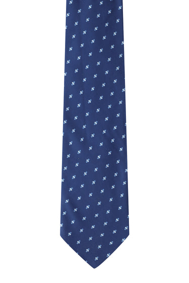 İndigo 2'li Desenli Kravat & Mendil Seti