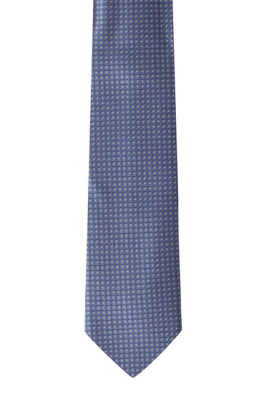 Mavi 2'li Desenli Kravat & Mendil Seti