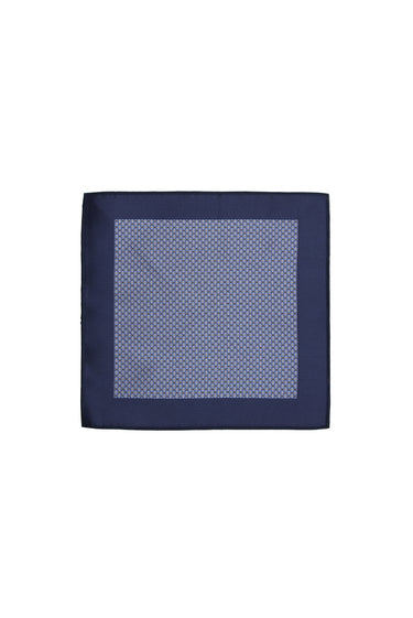 Mavi 2'li Desenli Kravat & Mendil Seti