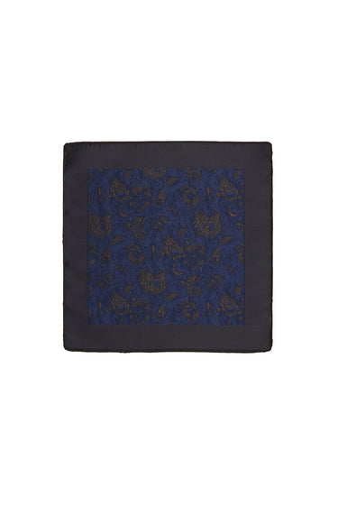 Koyu Lacivert 2'li Desenli Kravat & Mendil Seti