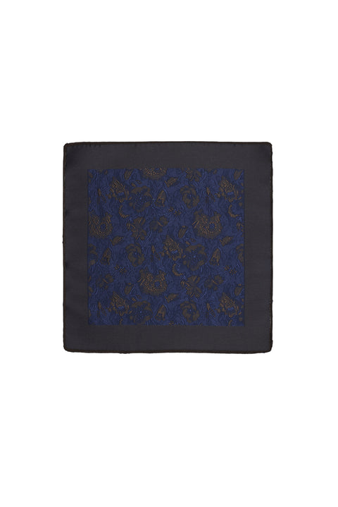 Dark Navy Blue 2-Piece Patterned Tie & Pocket Square Set