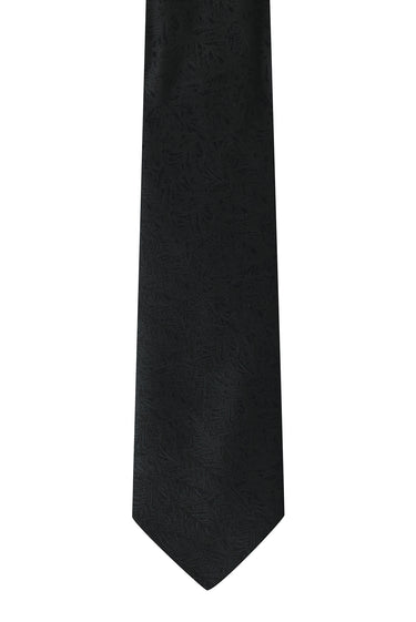 Siyah 2'li Desenli Kravat & Mendil Seti