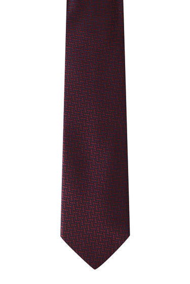 Koyu Bordo 2'li Desenli Kravat & Mendil Seti