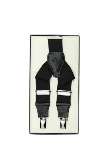 Siyah Likralı Düz Pantolon Askısı