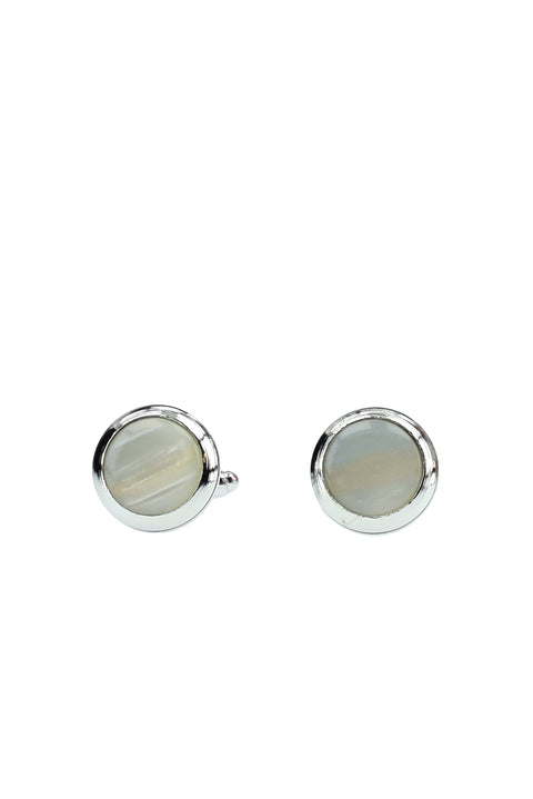 Medium Beige Stone Cufflinks