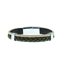 Dark Green Leather Bracelet