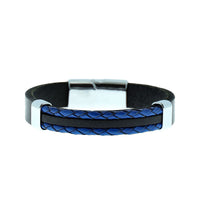 Blue Leather Bracelet