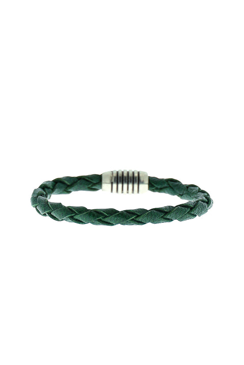 Dark Green Leather Bracelet