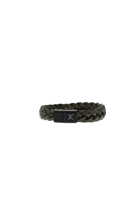 Dark Green Leather Bracelet