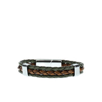Medium Khaki Leather Bead Bracelet