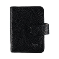 Black Patterned Snap-Closure Transparent Leather Card Holder