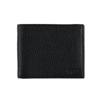 Black Patterned Horizontal Card Holder Wallet with Money Compartment